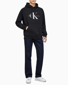 Buy 남성 롱슬리브 릴렉스핏 모노그램로고 후디 in color CK BLACK