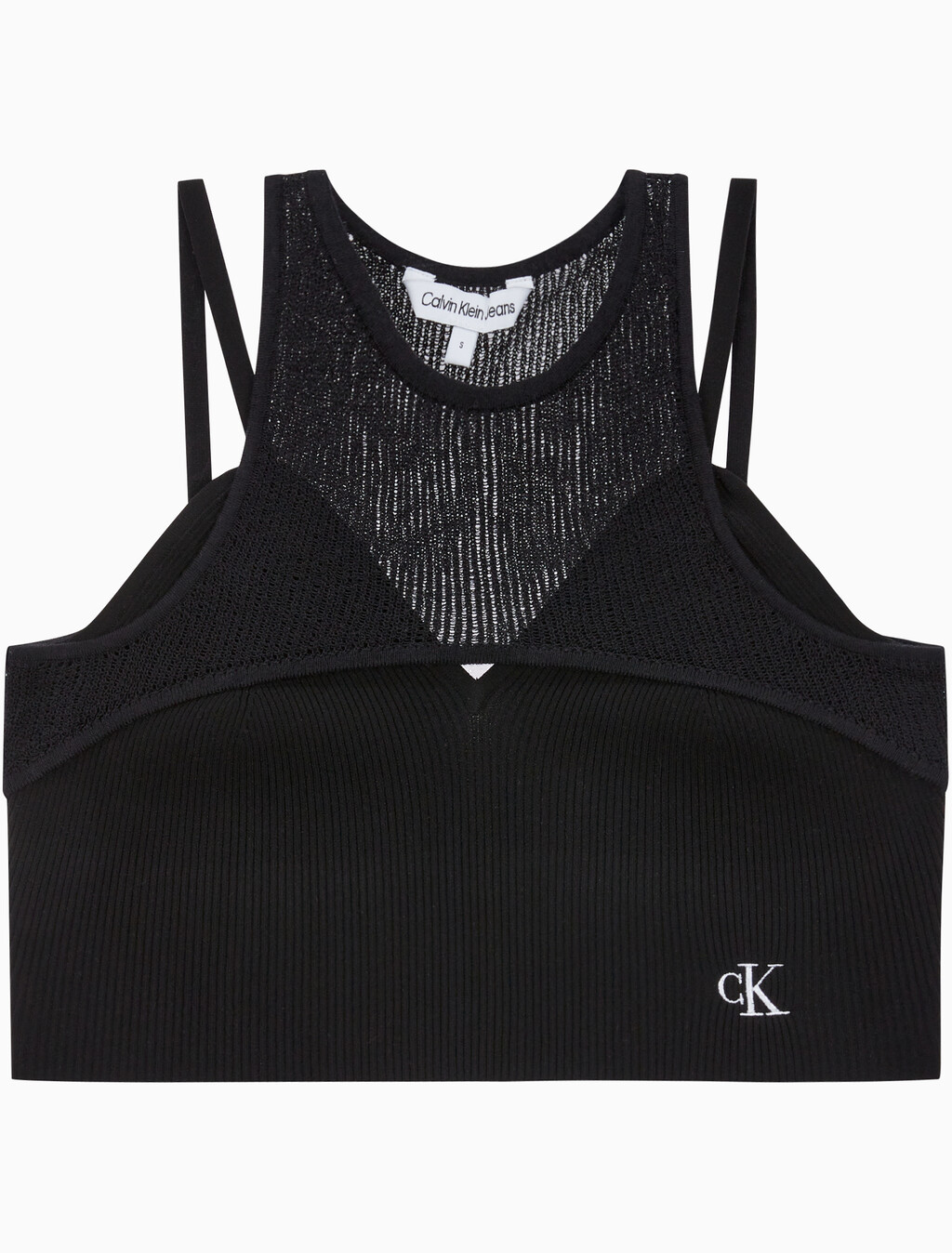 Buy 여성 플레이온 레이어 니트 탱크 in color CK BLACK