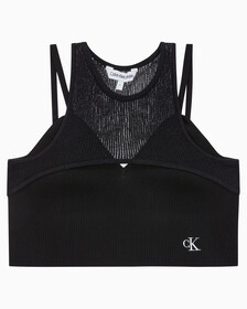Buy 여성 플레이온 레이어 니트 탱크 in color CK BLACK