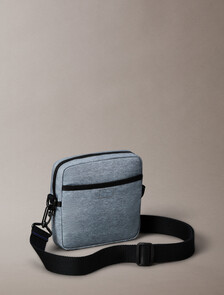 Buy 남성 볼드 로고 나일론 헤더 스퀘어 크로스바디 in color Grey