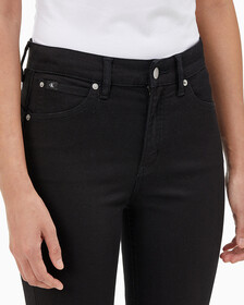Buy 여성 하이라이즈 바디 슬림 부츠핏 앵클 데님 in color WASHED BLACK LOGO LACE
