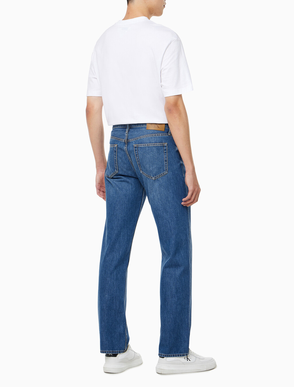 Buy 남성 90's 스트레이트핏 미드블루 37.5 기능성 데님 in color MID BLUE BACK EMBRO