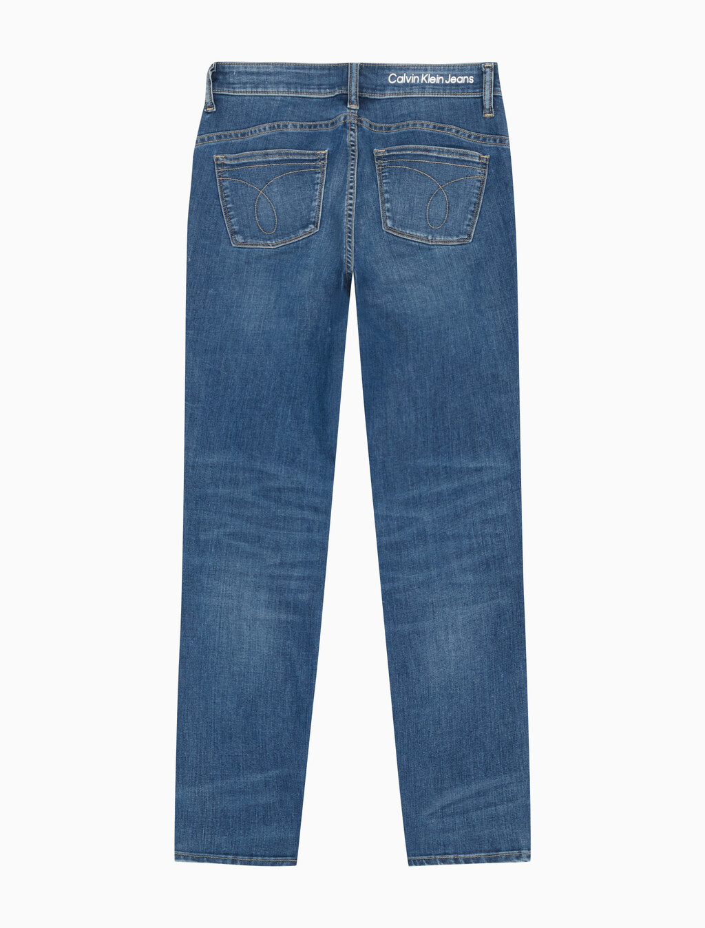 Buy 여성 하이라이즈 스키니핏 앵클 다크블루 37.5 기능성 데님 in color MID BLUE BACK EMBRO