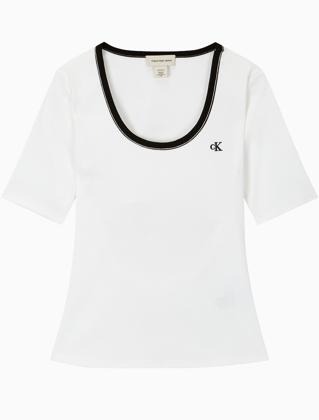 Buy 여성 베이비립 스쿱 컷아웃 탑 in color BRIGHT WHITE