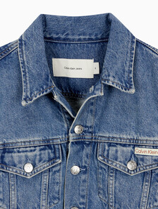 Buy 여성 90's 크롭 데님 자켓 in color MID BLUE BACK EMBRO