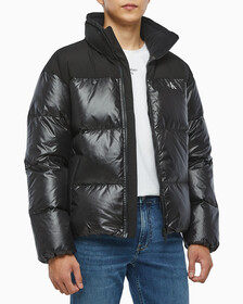 Buy 남녀공용 릴렉스 숏 블로킹 다운 푸퍼 in color CK BLACK