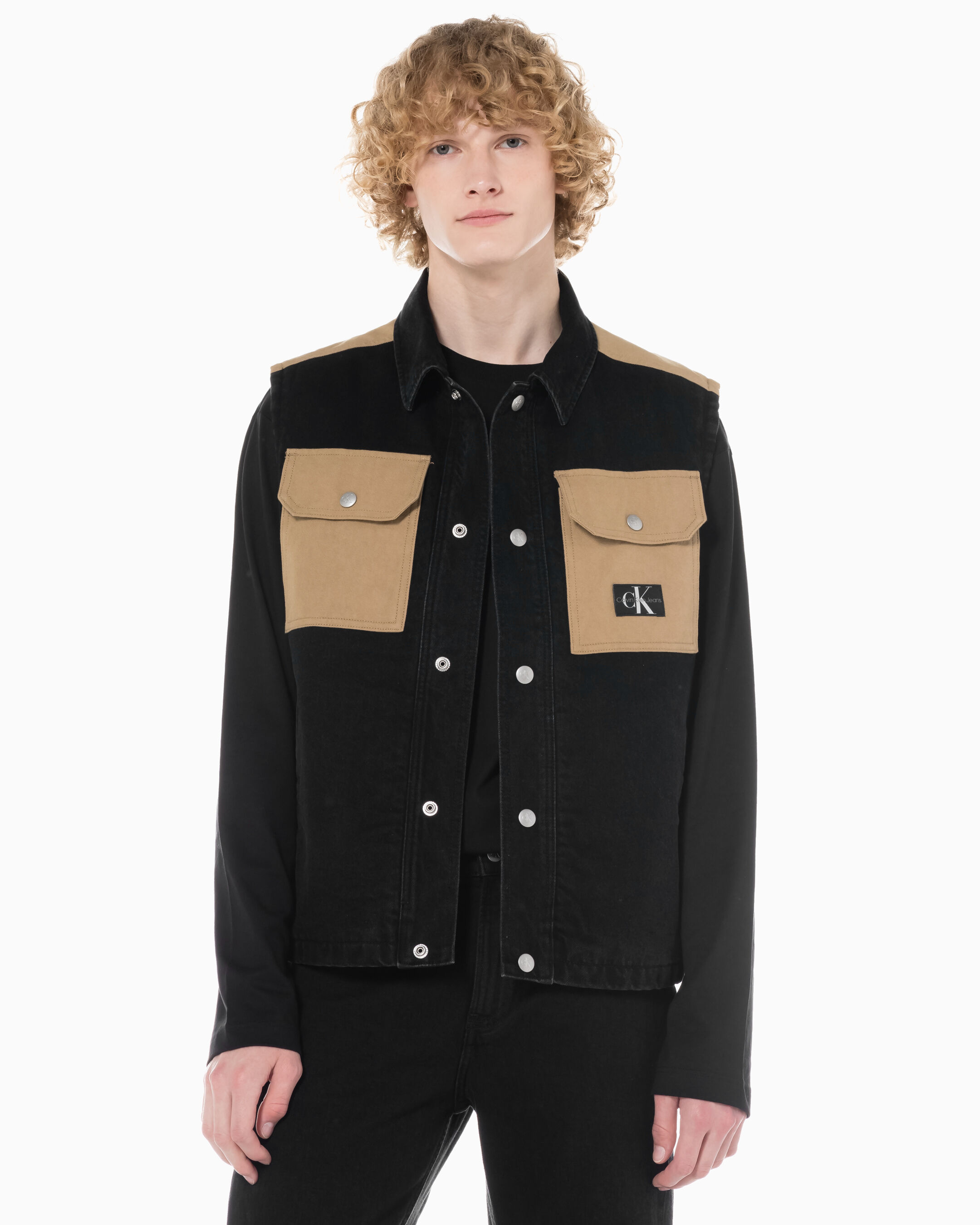 Pacsun 90s color store block denim jacket