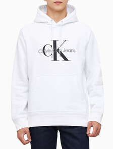 Buy 남성 롱슬리브 릴렉스핏 모노그램 기모후디 in color BRIGHT WHITE