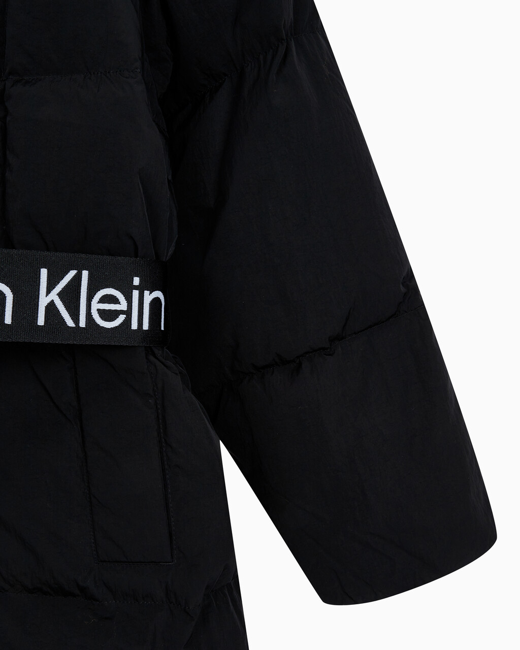 Buy 여성 벨트 롱 푸퍼 in color CK BLACK