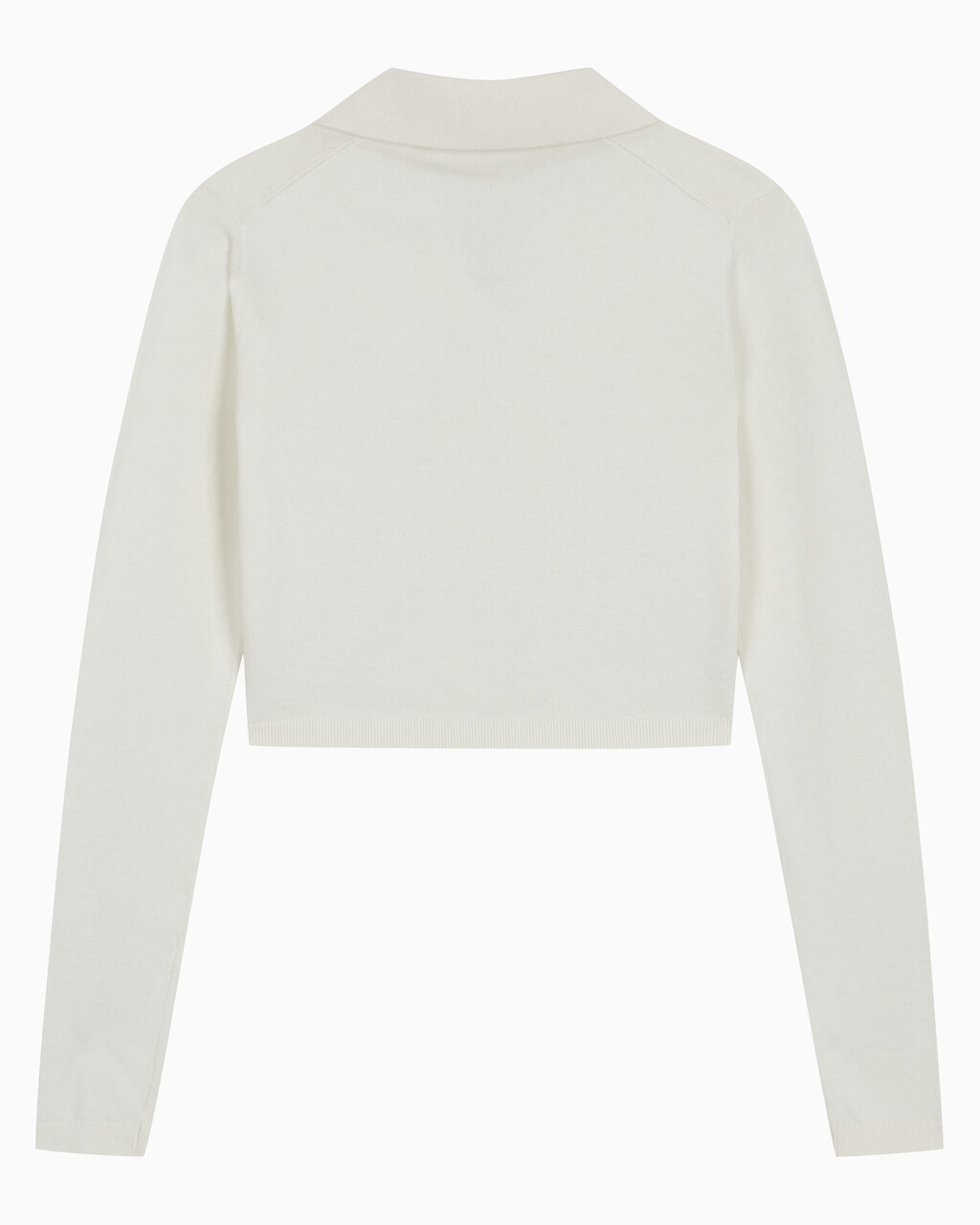 Buy 여성 브이넥 슬림 크롭 스웨터 in color WHITE