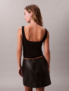 Buy 여성 모노로고 스쿱 립 탱크탑 in color BLACK