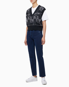 Buy 여성 브이넥 AOP 베스트 in color CK BLACK