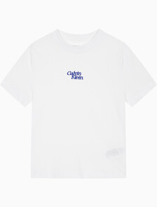Buy 여성 플럭 로고 반팔 티셔츠 in color BRILLIANT WHITE