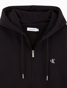 Buy 남성 아카이브 로고 플리스 후드 집업 in color BLACK BEAUTY
