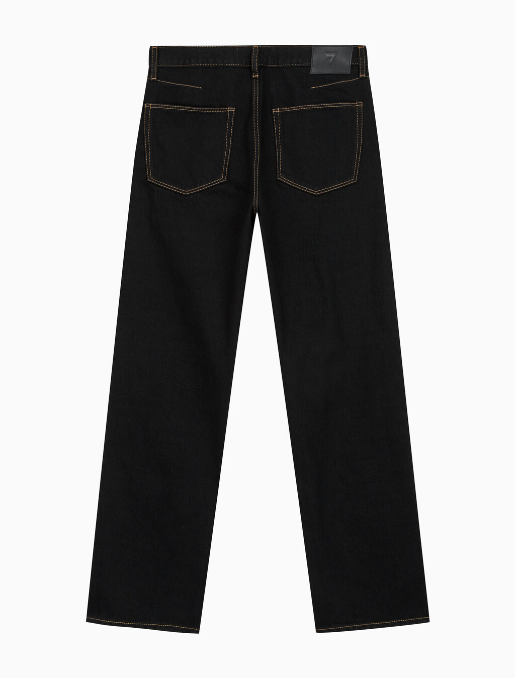 Buy [손흥민 캡슐] 남성 릴렉스 스트레이트핏 데님 진 in color BLACK