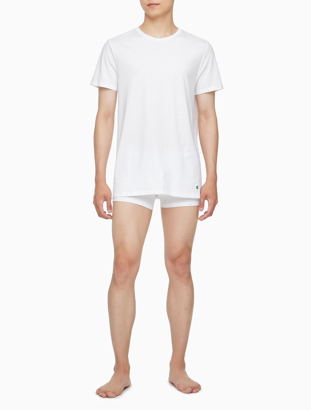 Buy 남성 코튼 클래식 크루넥 3PK in color WHITE