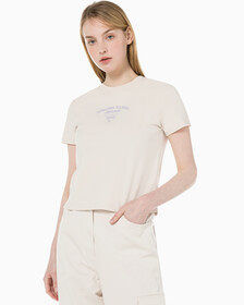 Buy 여성 1987 로고 베이비핏 반팔 티셔츠 in color BLUR FLORAL_BLACK
