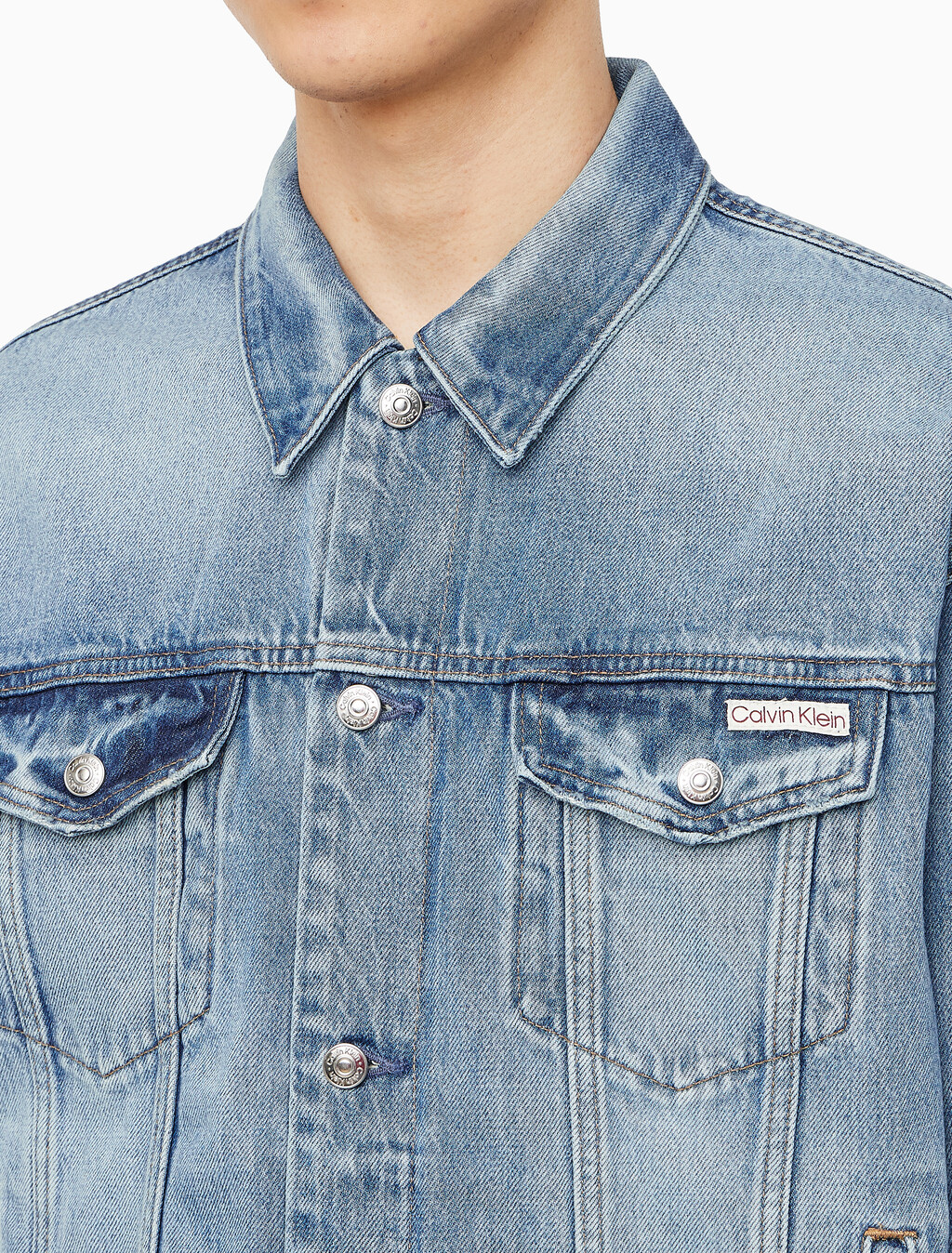 Buy 남성 레귤러핏 90's 라이트블루 워시 데님 자켓 in color BLUE WAVE