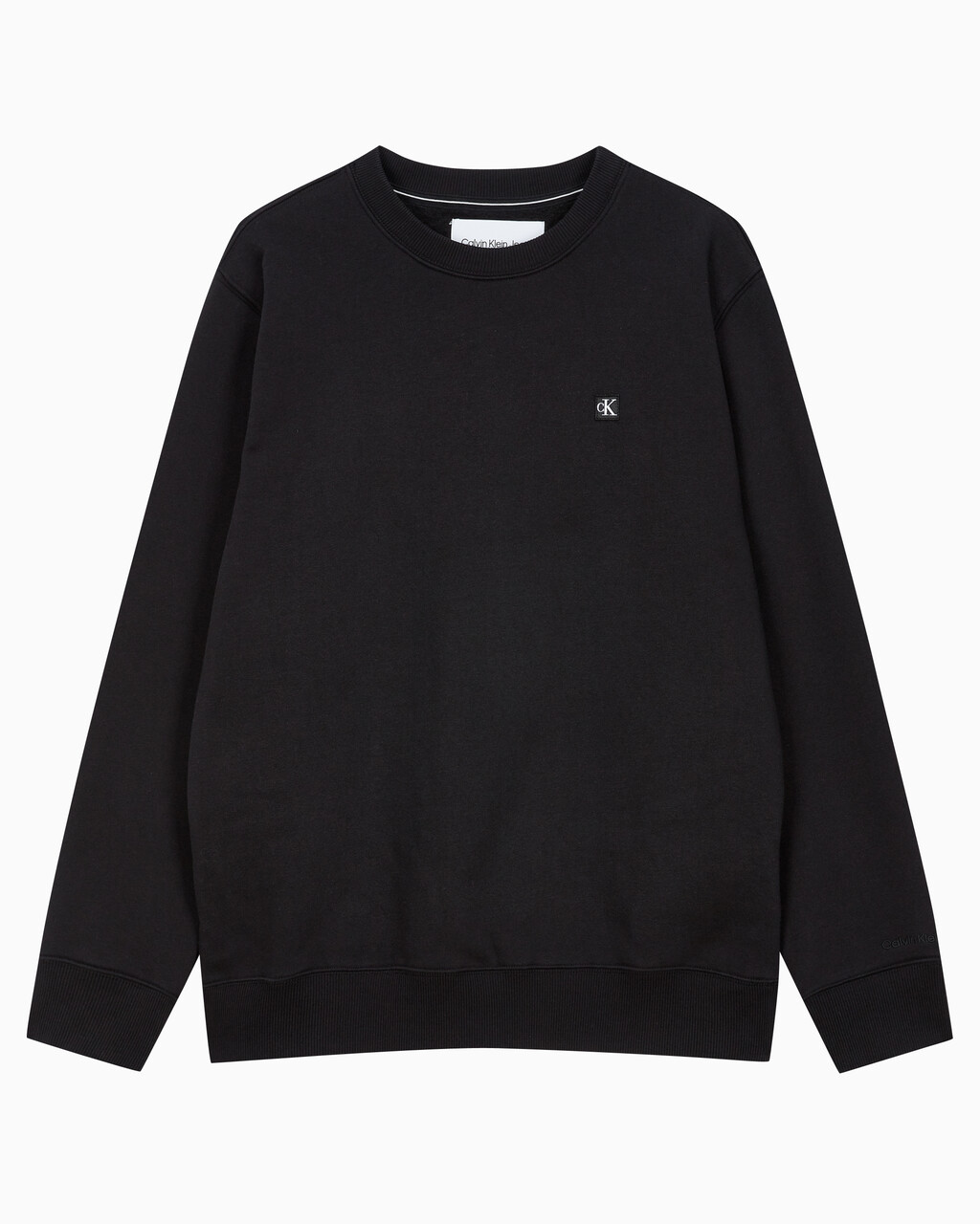 Buy 남성 레귤러핏 CK 뱃지 로고 기모 스웨트셔츠 in color CK BLACK