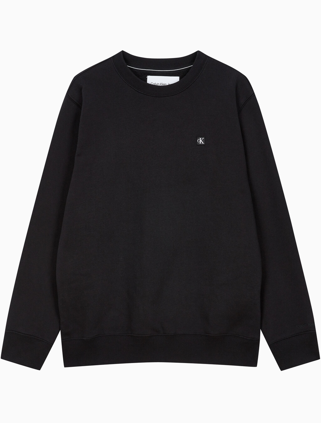 Buy 남성 레귤러핏 CK 뱃지 로고 기모 스웨트셔츠 in color CK BLACK