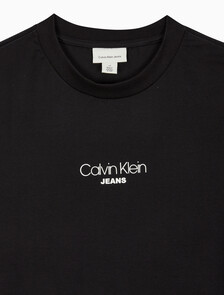 Buy 남성 릴렉스핏 CKJ 그래픽 반팔 티셔츠 in color BLACK