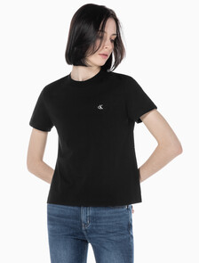 Buy 여성 릴렉스핏 아카이브 로고 크루넥 반팔 티셔츠 in color BLACK BEAUTY