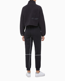 Buy 여성 릴랙스핏 쉐르파 크롭 풀오버 in color BLACK