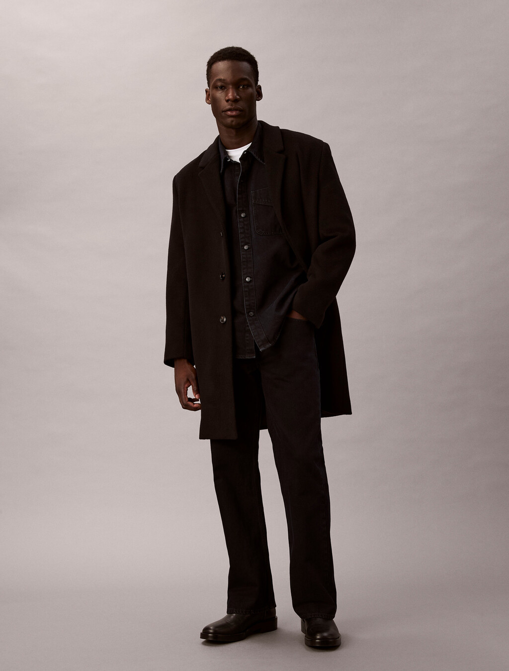 Buy 남성 부츠컷 블루블랙 스톤 데님 in color BLUE BLACK