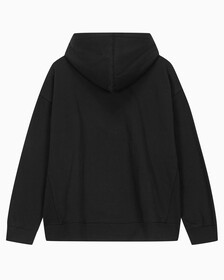 Buy 남성 아카이브 릴렉스핏 CK 스몰 로고 기모 후디 in color BLACK BEAUTY