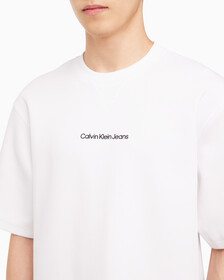 Buy 남성 릴렉스핏 인스티튜셔널 로고 반팔 스웨트셔츠 in color BRIGHT WHITE