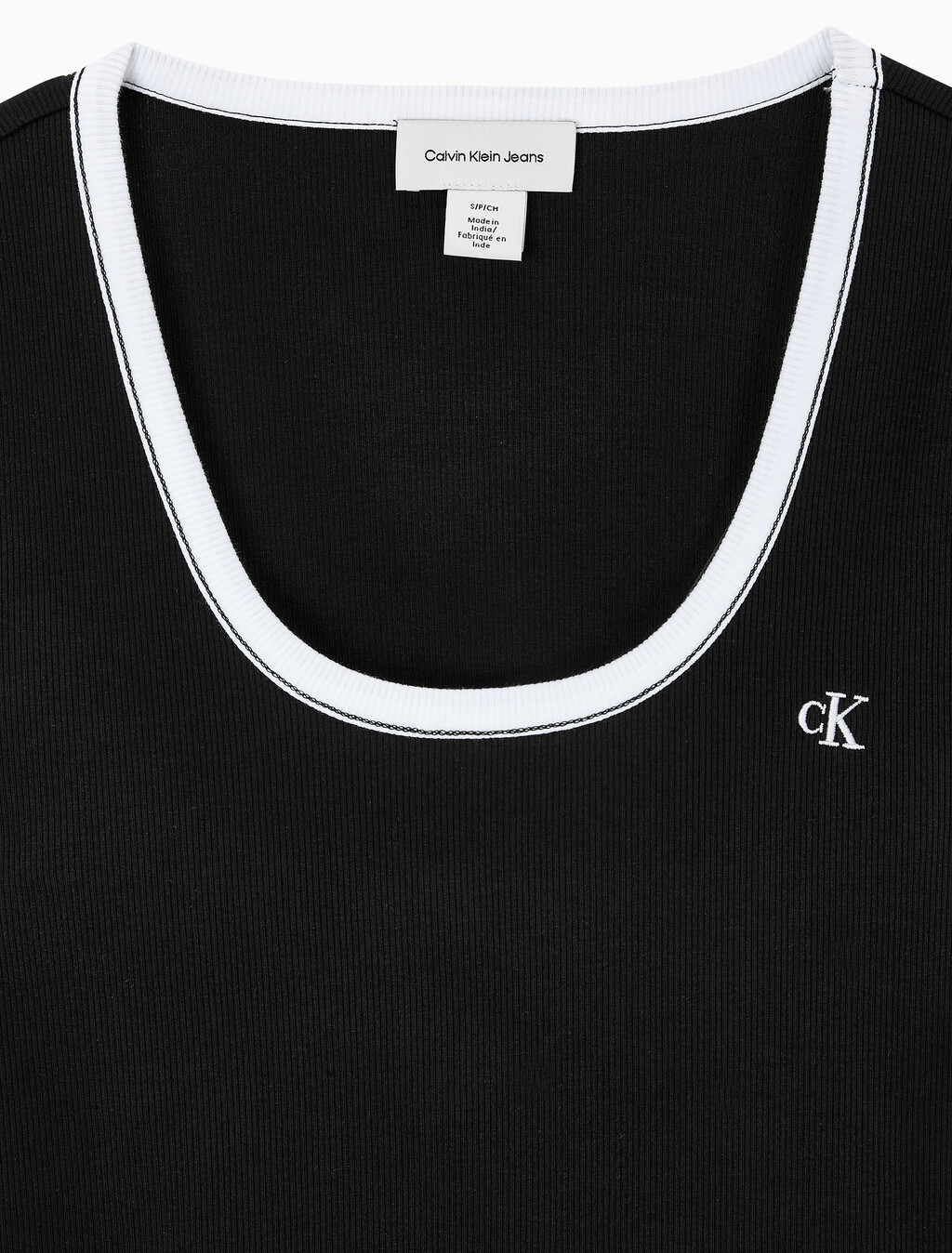 Buy 여성 베이비립 스쿱 컷아웃 탑 in color BLACK