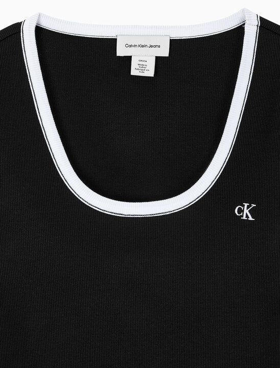 여성 베이비립 스쿱 컷아웃 탑