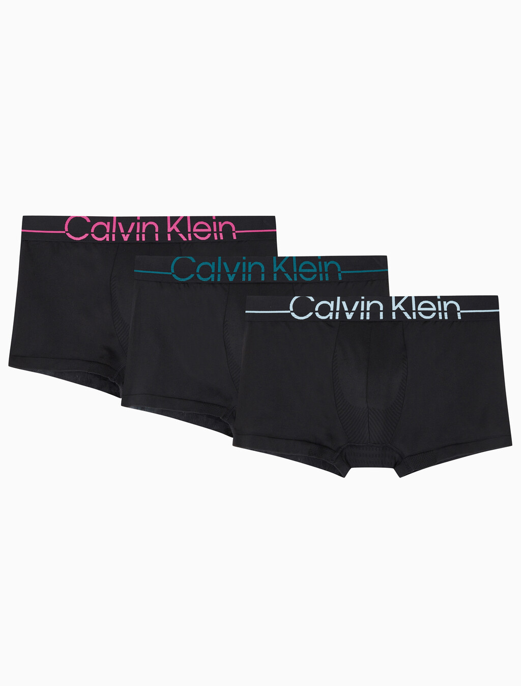 Buy 남성 캘빈클라인 프로핏 마이크로 로우라이즈 드로즈 3PK in color BLACK BODIES WITH PINK/GREEN/SKY BLUE