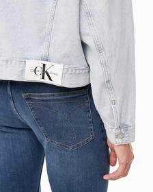 Buy 남성 오버사이즈핏 박시 크롭 데님 재킷 in color 028A CHALKY BLU