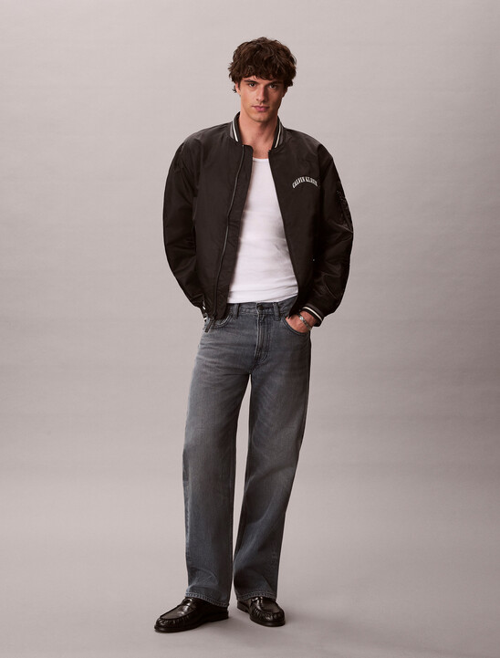 언필드 나일론 그래픽 봄버 자켓