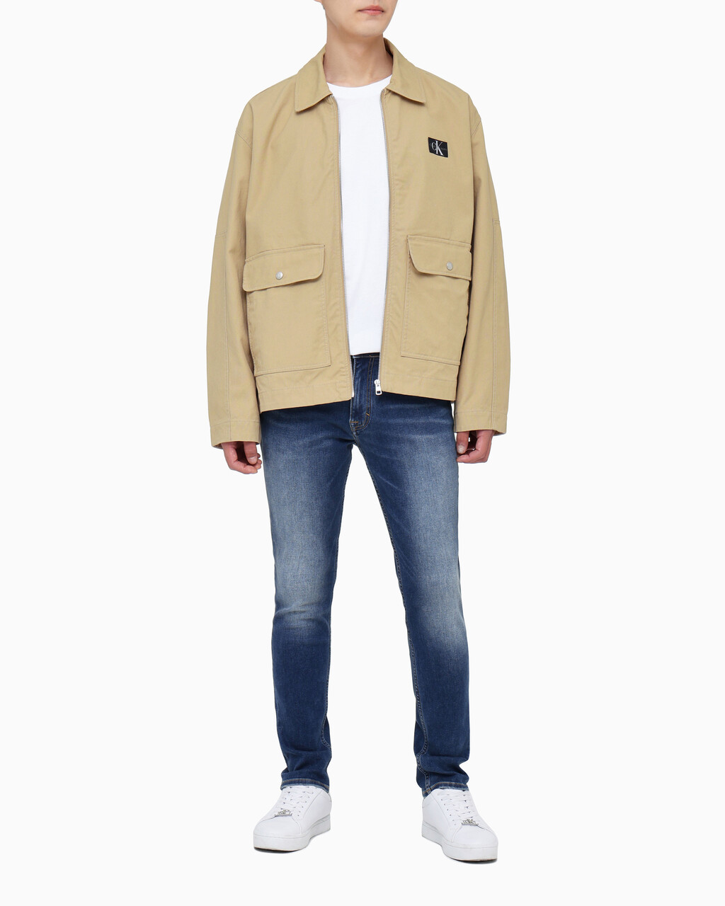 Buy 남성 박시핏 워크웨어 크롭 재킷 in color TRAVERTINE