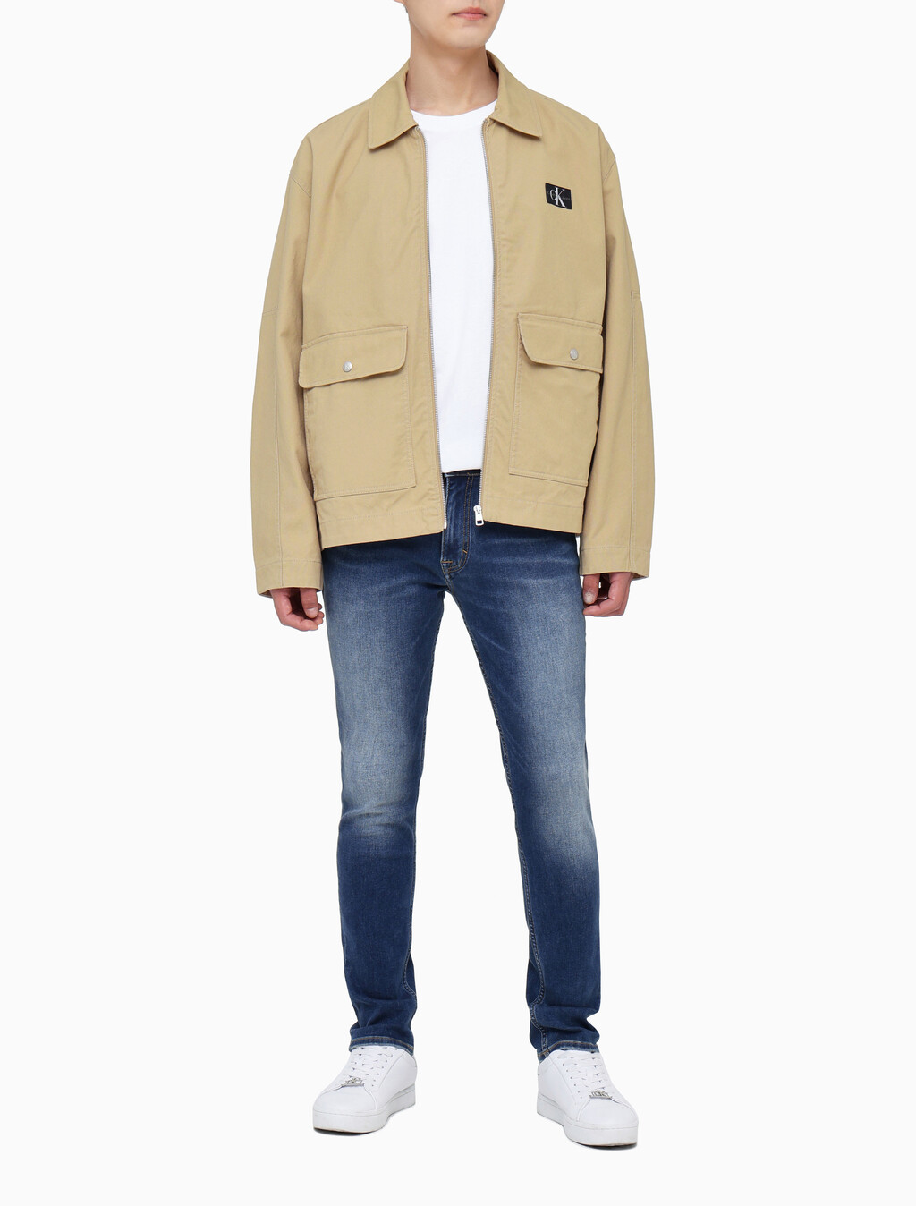 Buy 남성 박시핏 워크웨어 크롭 재킷 in color TRAVERTINE