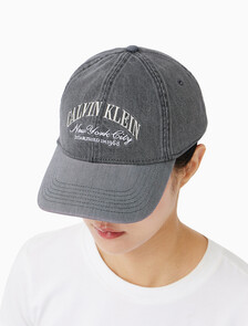 Buy 남녀공용 데님 시즈널 그래픽 볼캡 in color Grey