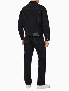 Buy [손흥민 캡슐] 남성 릴렉스 데님트러커 in color BLACK