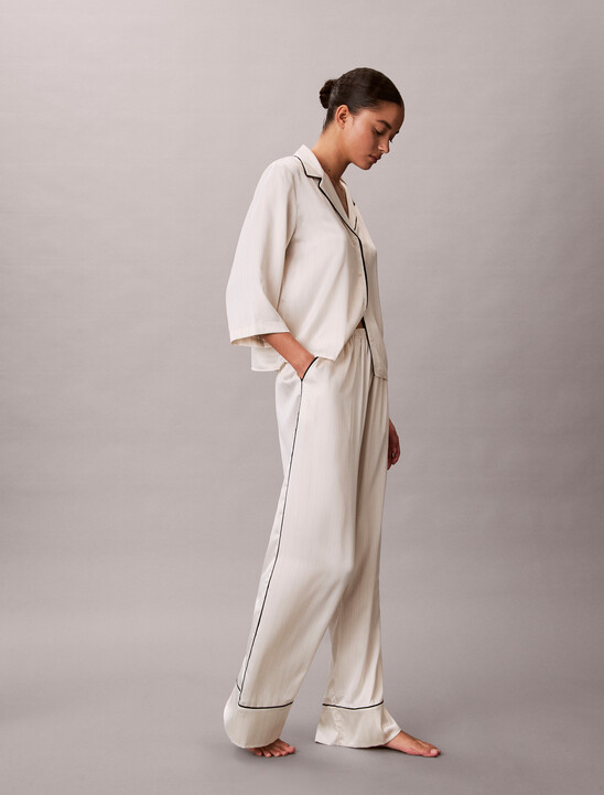 여성 새틴 씬 팬츠