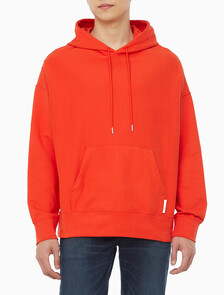 Buy 남성 오버핏 스웨이드 테리 후디 in color RED ALERT