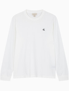 Buy 남성 이지핏 아카이브 로고 긴팔 티셔츠 in color BRIGHT WHITE