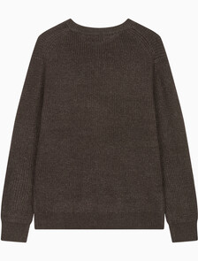 Buy 남성 긴팔 울 블렌드 로고 스웨터 in color DARK GREY