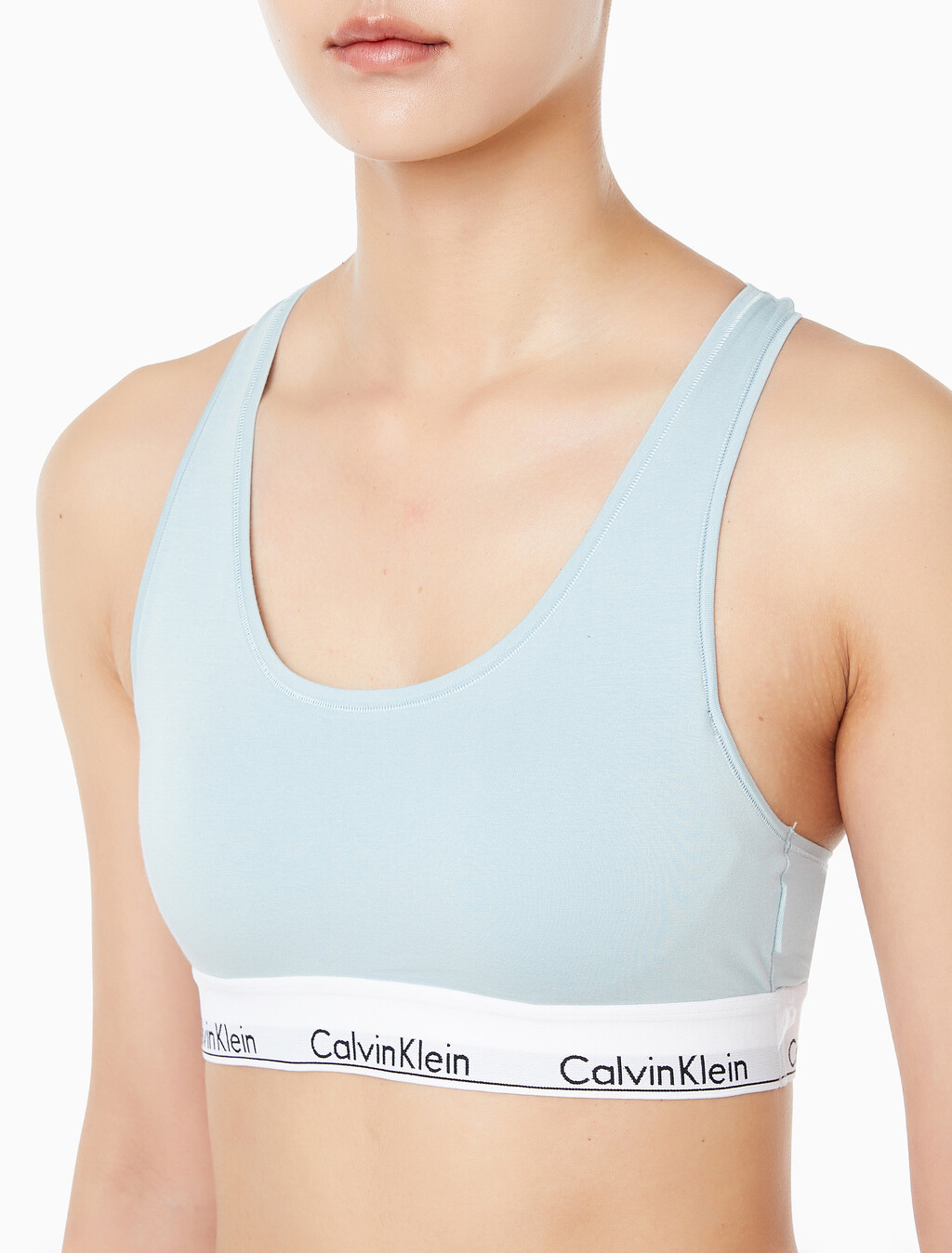 Buy 여성 아이콘 코튼 모달 AF 레이서백 브라렛 in color STERLING BLUE