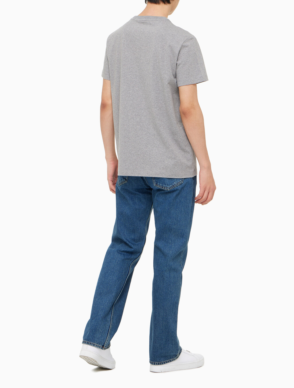 Buy 남성 레귤러핏 인스티튜셔널 로고 스트레치 반팔 티셔츠  in color MID GREY HEATHER