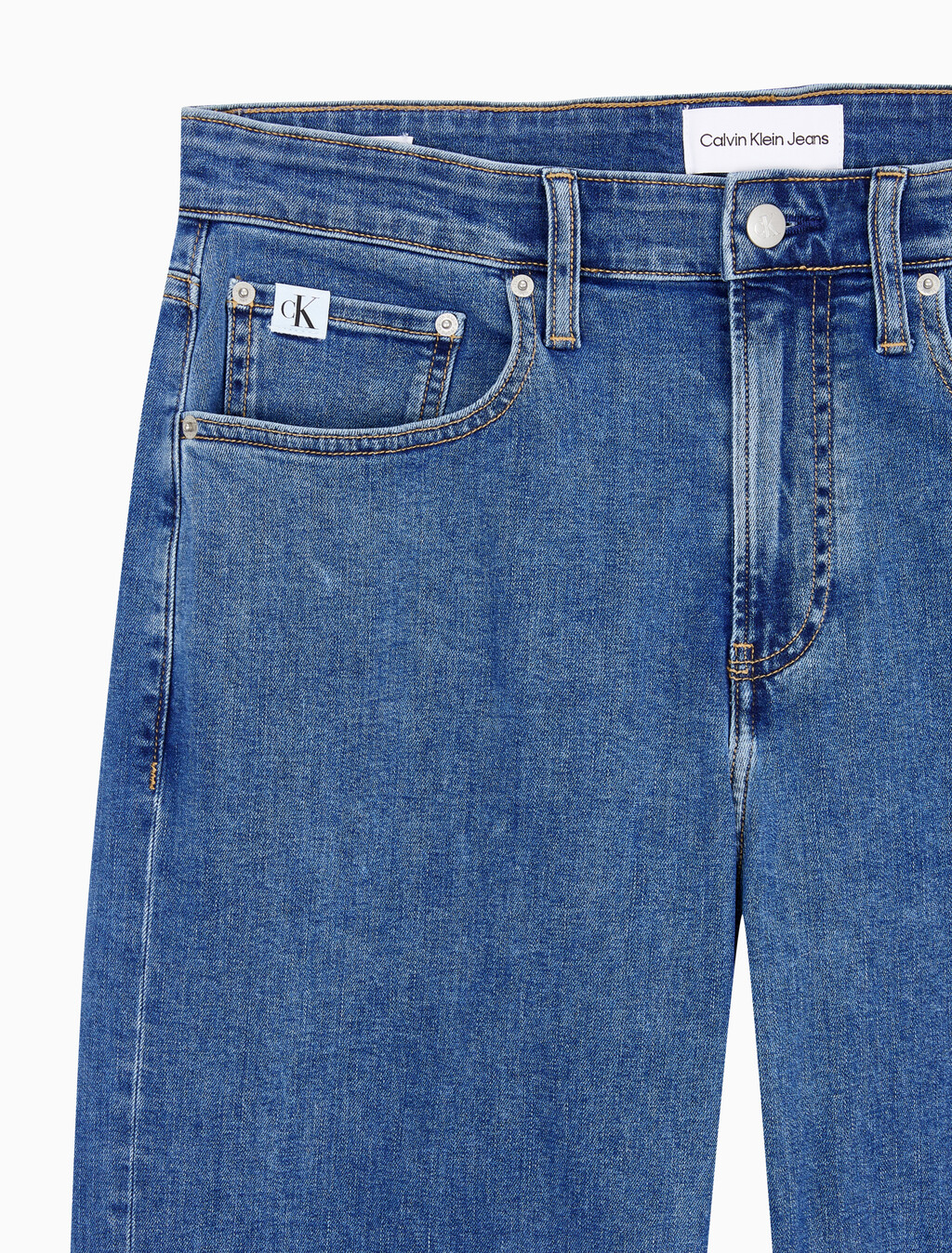 Buy 남성 90's 스트레이트핏 미드블루 에코 쿨 데님 in color MID BLUE BACK EMBRO