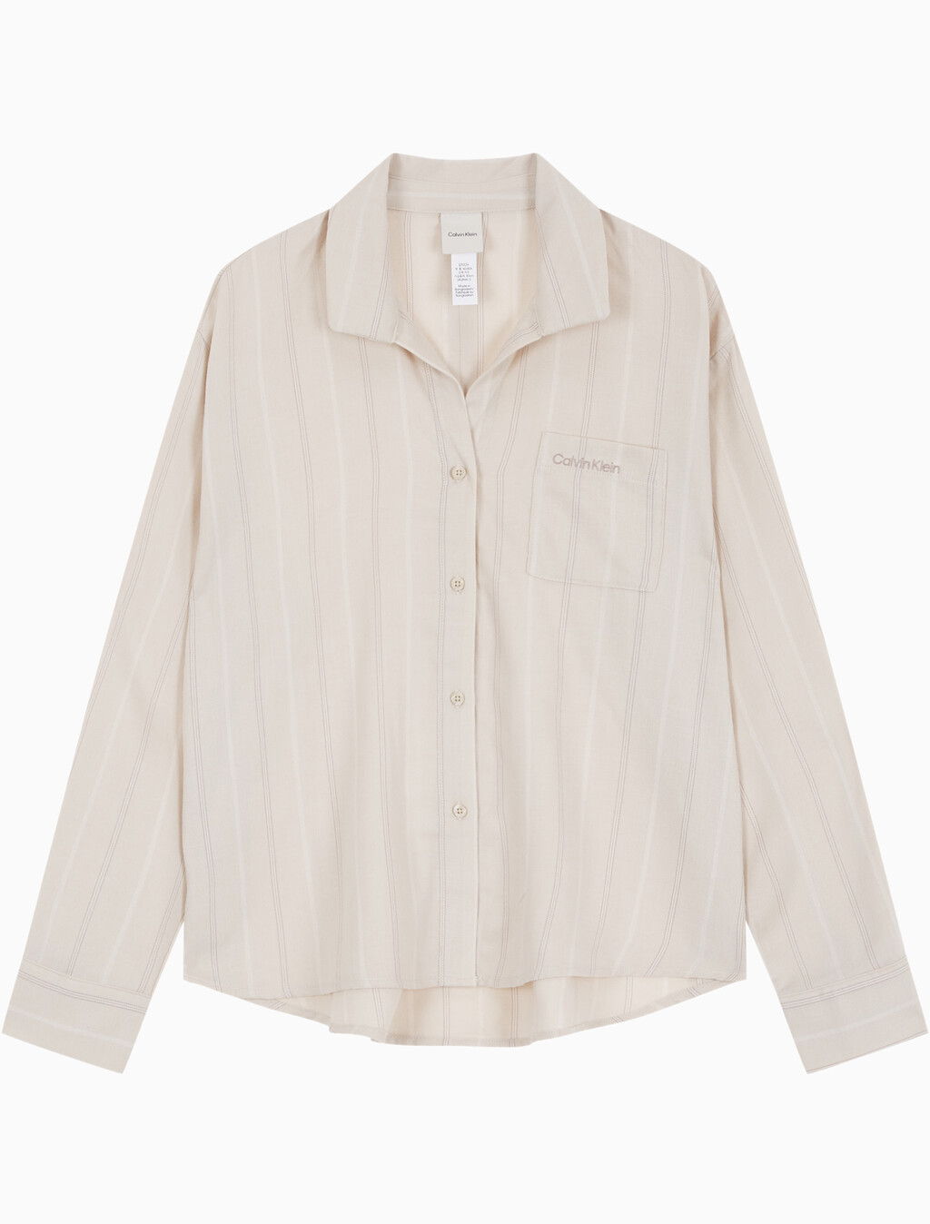Buy 여성 모달 플란넬 라운지  플란넬 긴팔 셔츠 in color KATE STRIPE+OATMEAL HEATHER