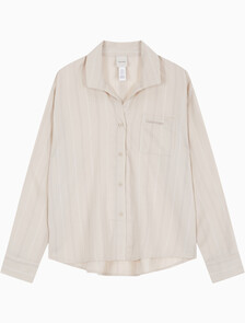 Buy 여성 모달 플란넬 라운지  플란넬 긴팔 셔츠 in color KATE STRIPE+OATMEAL HEATHER