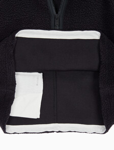 Buy 여성 릴랙스핏 쉐르파 크롭 풀오버 in color BLACK