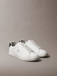 Buy 남성 로우 프로파일 컵솔 더블 벨크로 스니커즈 in color ANCIENT WHITE/EGGSHELL